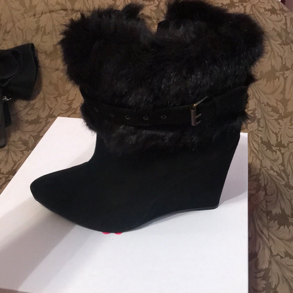 Black suede booties